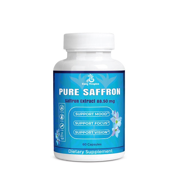 Saffron Supplement - Pure Saffron Extract 88.50 mg - Natural Support for Healthy Weight, Mood Balance & Metabolism - Saffron Capsules for Unisex - Eye & Heart Wellness - 60 Capsules